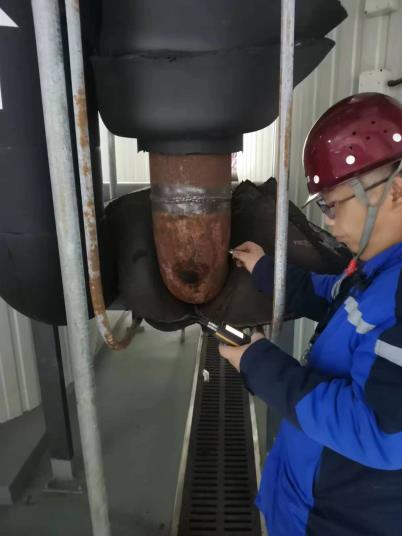 安徽钧测为农商银行数据中心空调水系统管道壁厚做检测